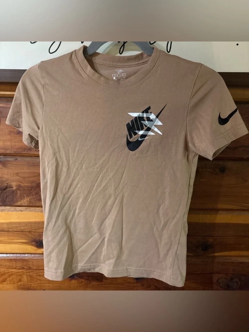 Nike Boy’s Brown Crewneck Tee with Matching Shorts - Picture 1 of 5